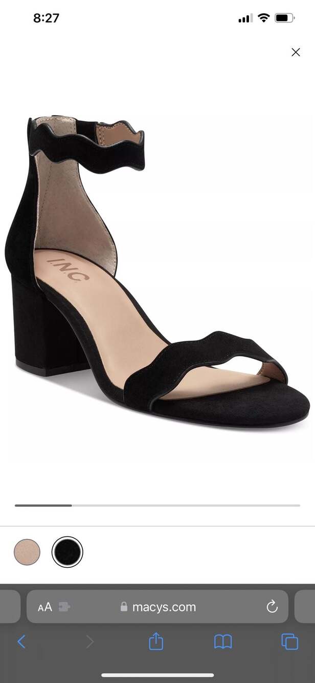 I.N.C. International Concepts Lexini Two-Piece Scalloped Block Heel Sandals